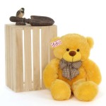 2.5 Feet Yellow Big Teddy Bear with a Bow